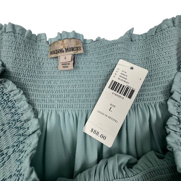 Holding Horses Smocked Off The Shoulder Peasant Boho Tunic Women's Size Large - Picture 6 of 8